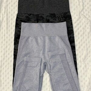 Gymshark Charcoal and Light Gray Leggings